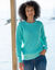 Pull col rond maille anglaise (turquoise)