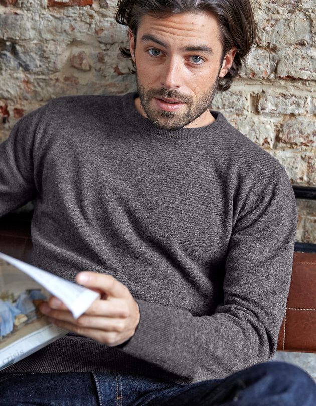 Pull col rond 80% laine (anthracite)