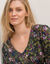 Robe midi imprimée, viscose fluide (kaki / violine)