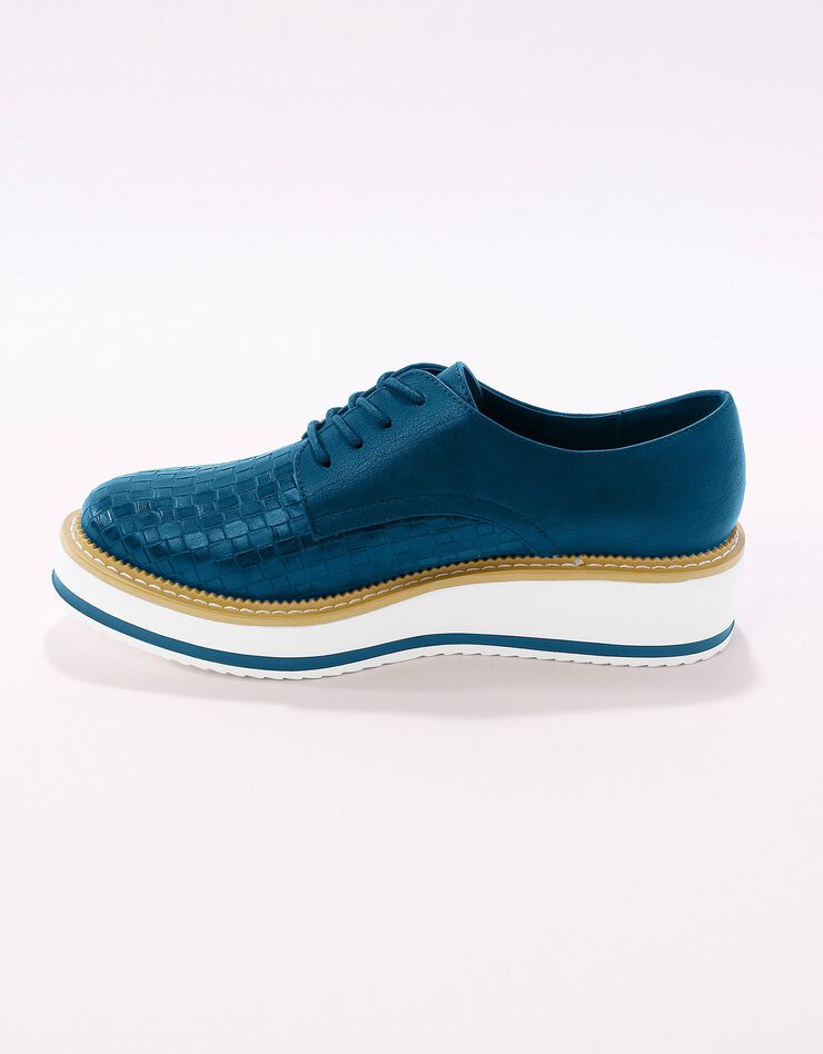 Derbies compensées effet tissé - marine (marine)