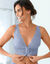 Soutien-gorge dentelle ouverture devant- sans armatures (bleu gris)