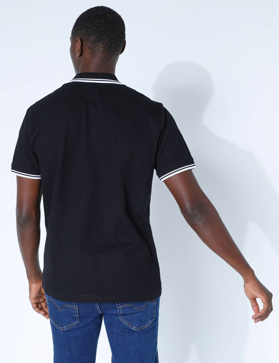 Jack & Jones Plus Polos manches courtes Polo blanc en maille piquée à