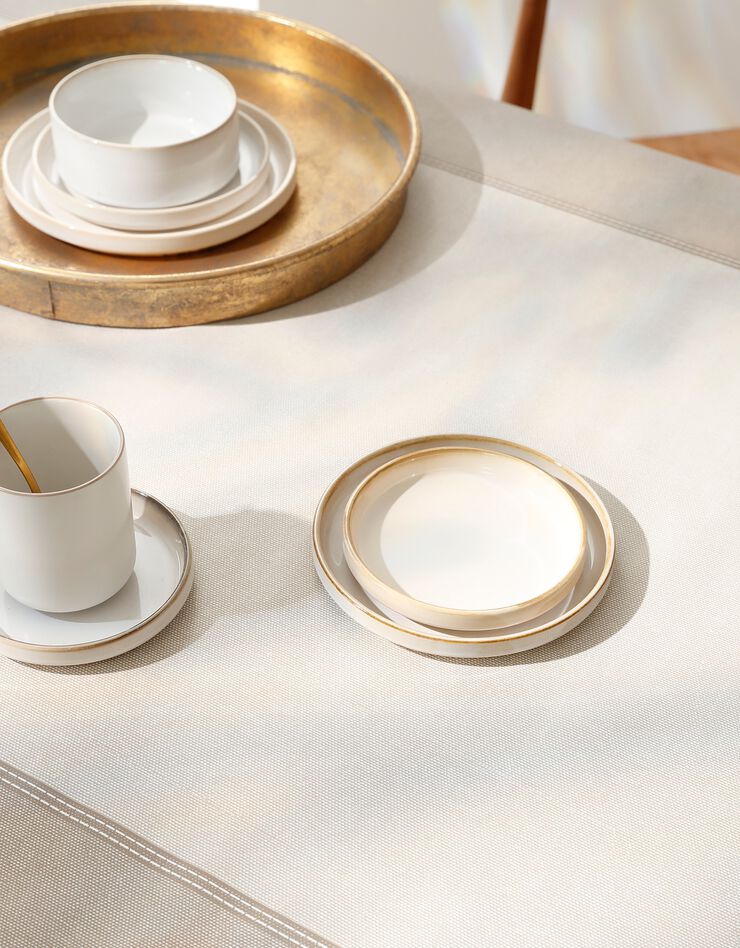 Nappe toile cirée imprimée faux-uni (écru)