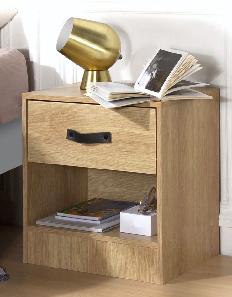Table de chevet 1 tiroir - 1 niche (naturel)