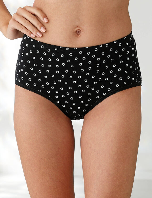 Culotte coton forme maxi imprimée pois - lot de 7  (blanc + noir)