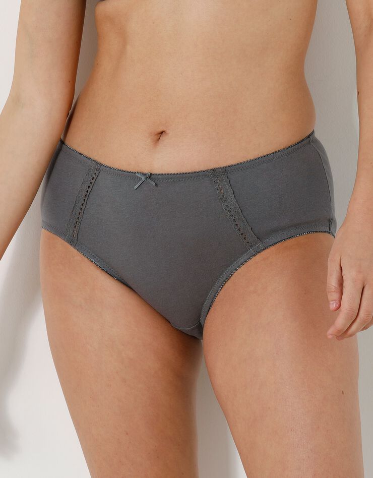 Culotte maxi en coton ajouré - Lot de 2 (aqua + gris) Culotte maxi en coton ajouré - Lot de 2 (aqua + gris)
