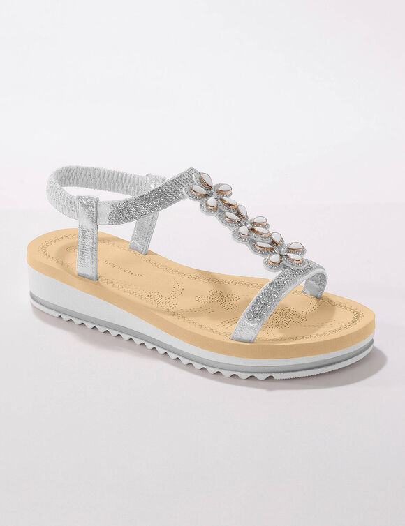 Sandales-bijou compens&eacute;es (gris)