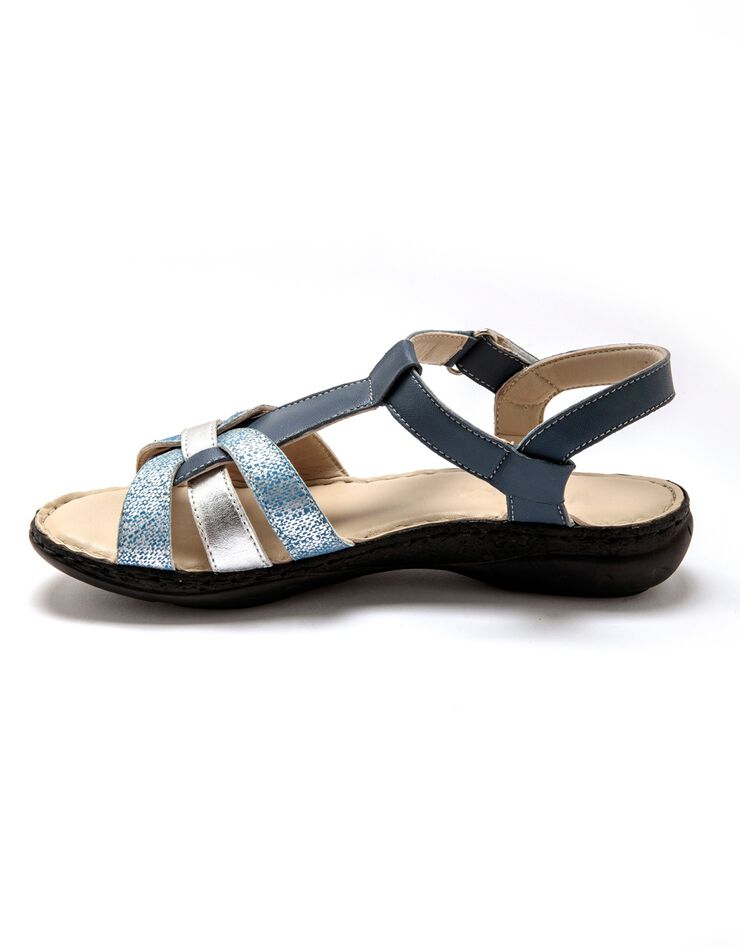 Sandales dessus cuir ultra légères - grande largeur (bleu) Sandales dessus cuir ultra légères - grande largeur (bleu)