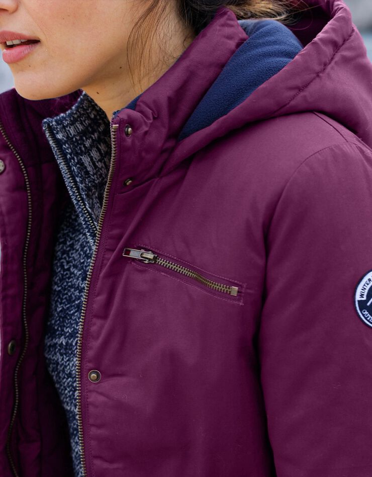 Parka déperlante doublée maille polaire (prune) Parka déperlante doublée maille polaire (prune)