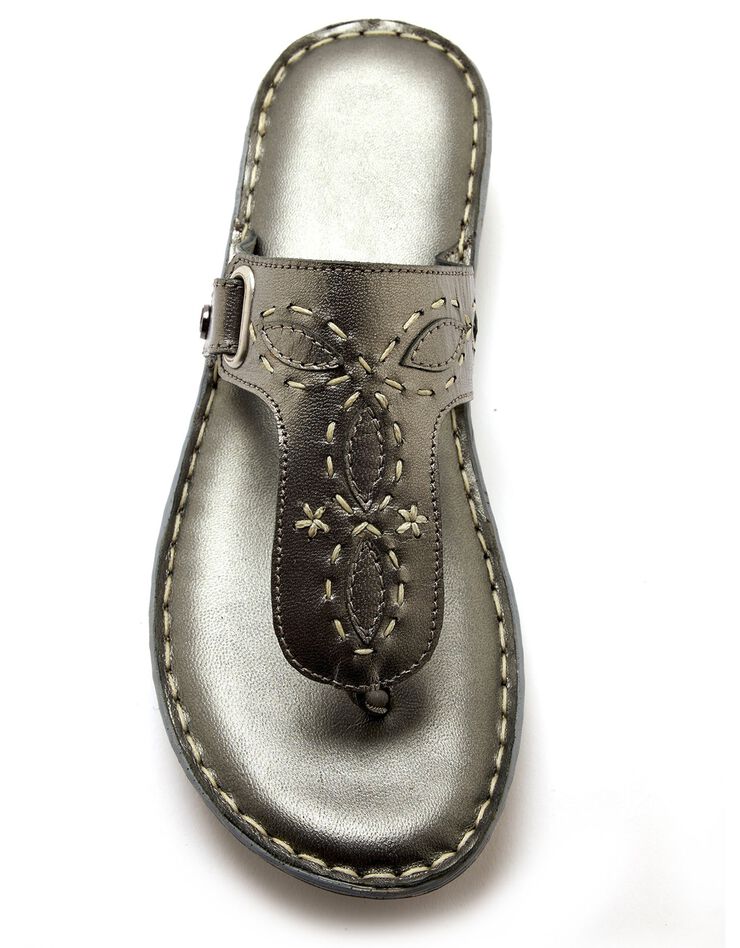 Mules entredoigts en cuir (gris) Mules entredoigts en cuir (gris)