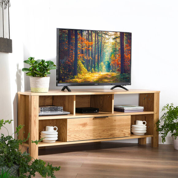 Meuble TV d’angle (naturel)