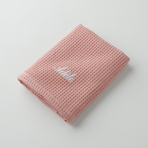 Serviette de bain nid d'abeille  Colombine®, personnalisable, 240 g/m2 (rose poudré)