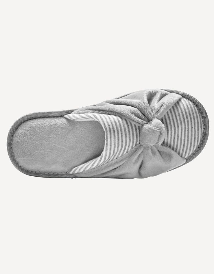 Mules plates coton imprimé rayé (gris) Mules plates coton imprimé rayé (gris)
