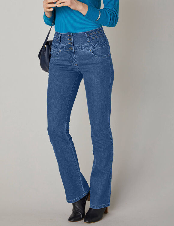 Jeans Femme Slim Taille Haute - Stretch, Coupe Skinny, Tailles 36 à 44 - Matière Coton/polyester/élasthanne