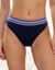Culotte taille &eacute;lastique forme midi - lot de 2 (marine + parme)