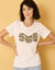 T-shirt manches courtes à revers, imprimé "sun" (blanc)