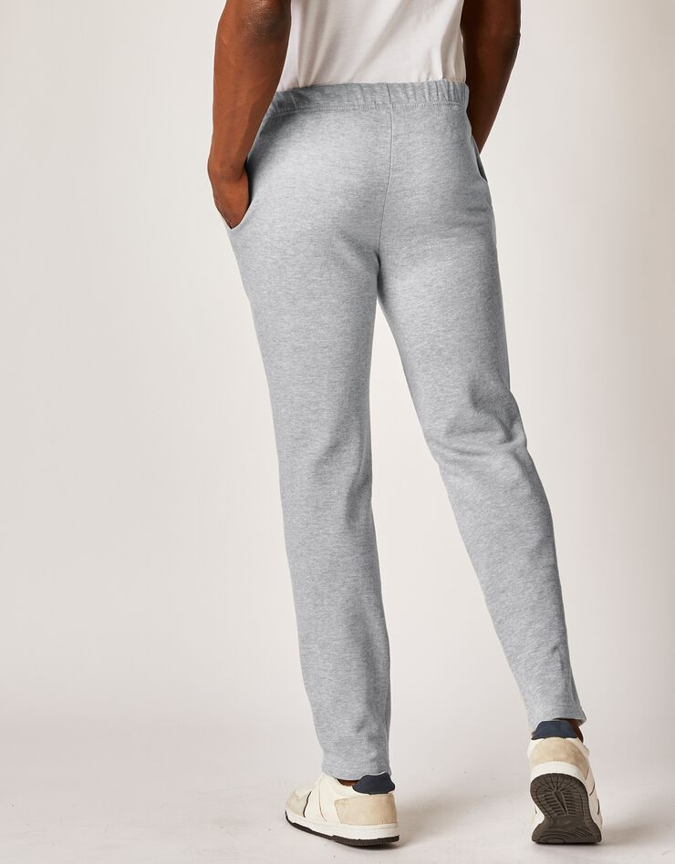 Pantalon loisirs molleton, bas droits (gris chiné)