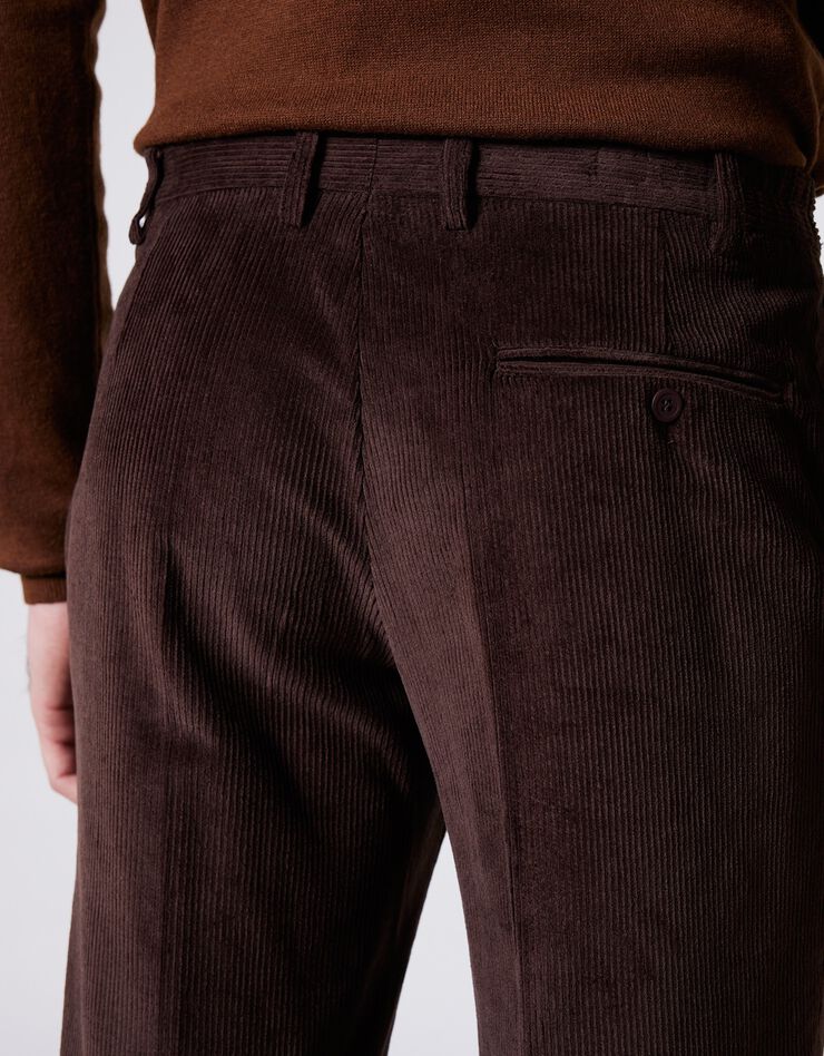 Pantalon velours taille élastiquée sans pince (châtaigne)