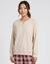 T-shirt pyjama blousant manches longues  (beige)