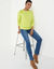 Pull col rond, maille fantaisie toucher doux (anis)