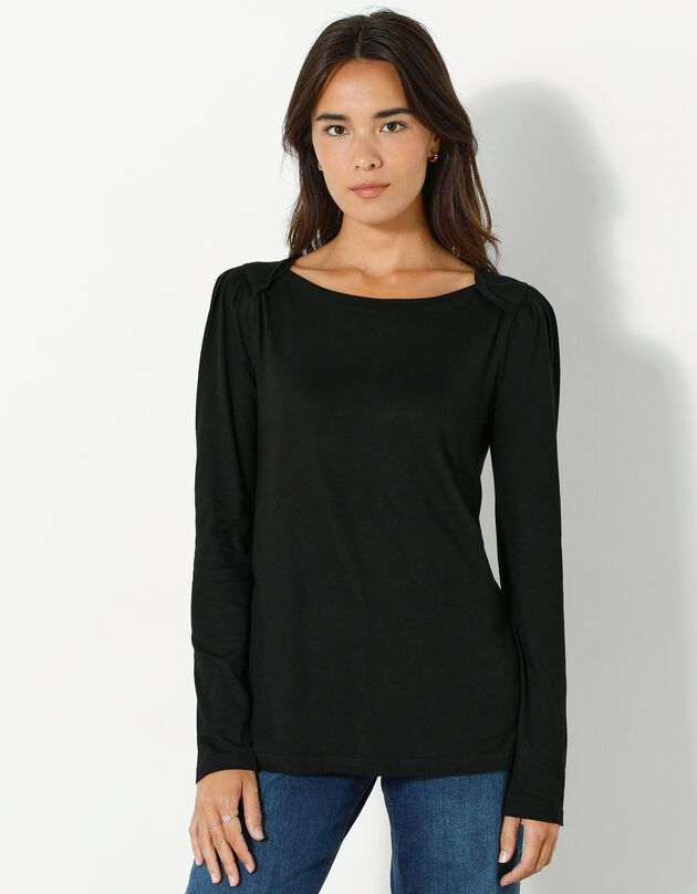 T-shirt épaules fantaisie (noir)