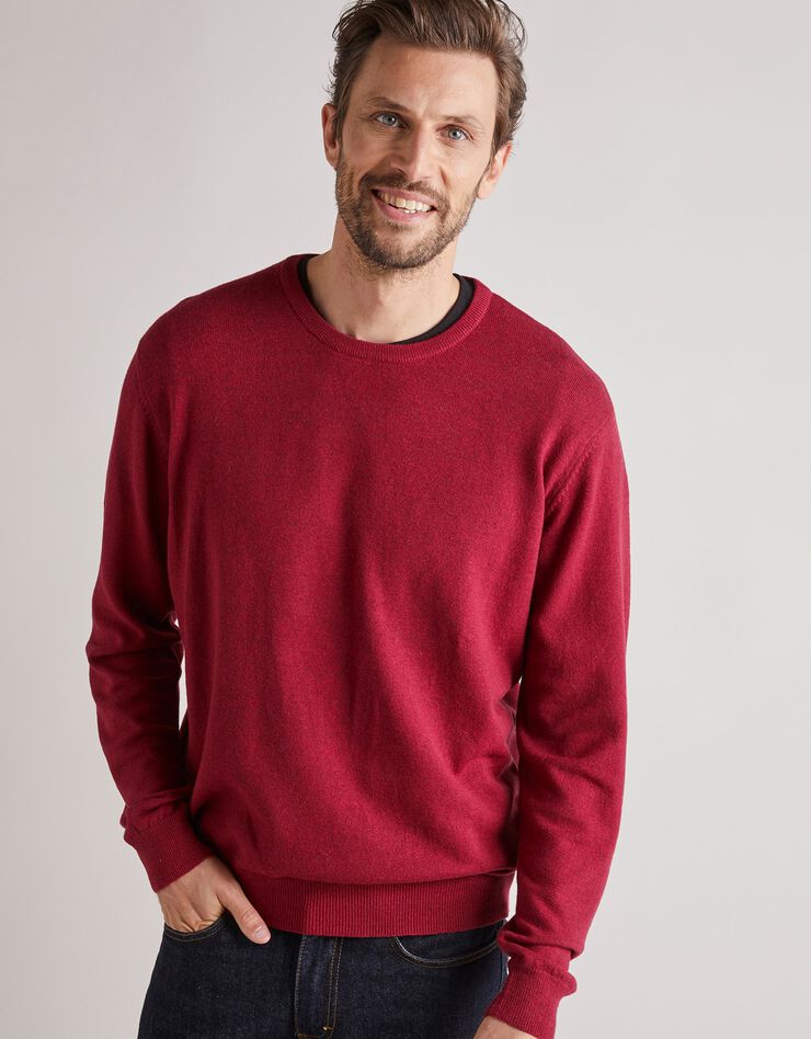 Pull col rond 80% laine (rouge carmin) Pull col rond 80% laine (rouge carmin)