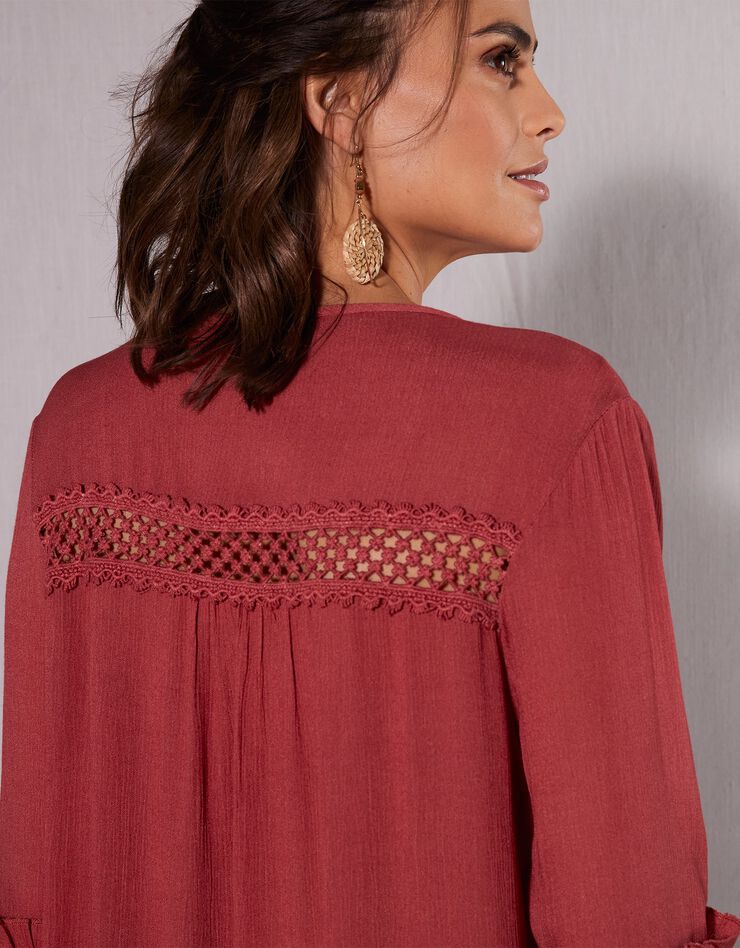 Blouse unie détails macramé (terracotta) Blouse unie détails macramé (terracotta)