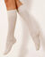 Chaussettes hautes en maille torsad&eacute;e unie - lot de 2 paires  (beige + anthracite)