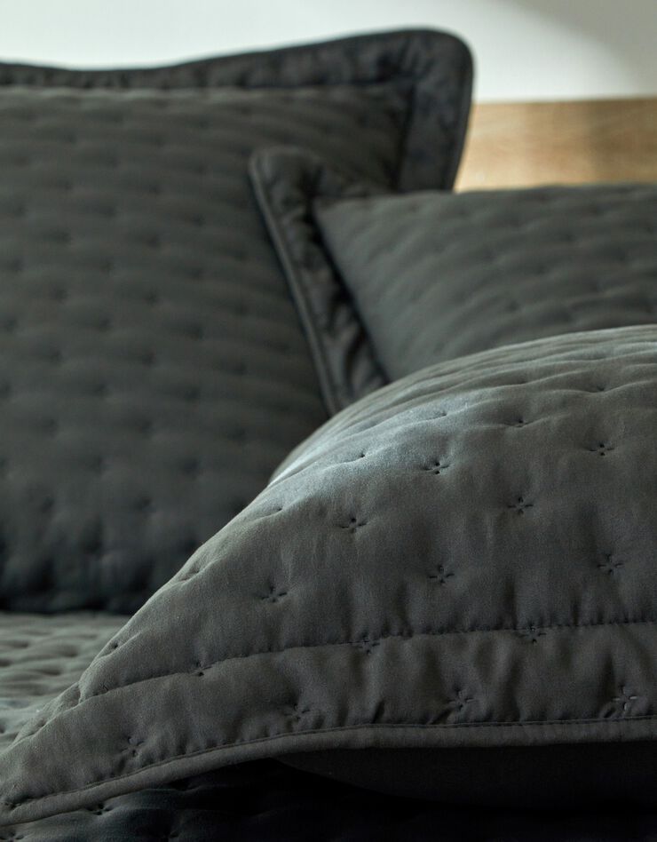 Couvre-lit matelassé - microfibre (anthracite)