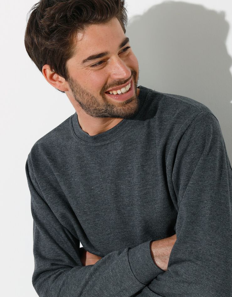 Sweat molleton col rond (anthracite chiné) Sweat molleton col rond (anthracite chiné)