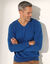 Pull pur coton col V manches longues (bleu chiné)