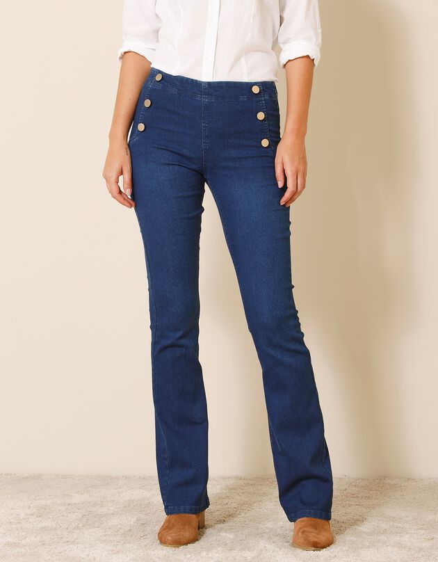 Jegging ventre plat forme bootcut denim ultra stretch (dark blue)