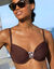 Haut de maillot de bain avec armatures drapé uni (chocolat)