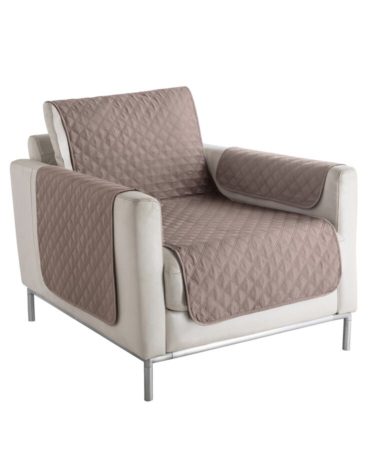 Protège-salon antiglisse microfibre matelassé (taupe)