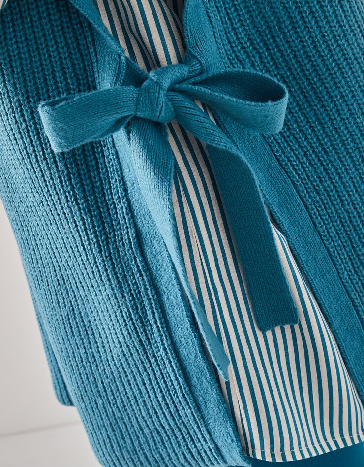 Pull tunique sans manches, maille anglaise toucher mohair (bleu) Pull tunique sans manches, maille anglaise toucher mohair (bleu)