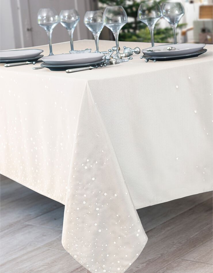 Nappe confettis argentés (ivoire)