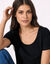 T-shirt uni col rond, coton biologique(**) (noir)