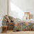 Linge de lit Elsa en polycoton à motifs feuilles (beige)