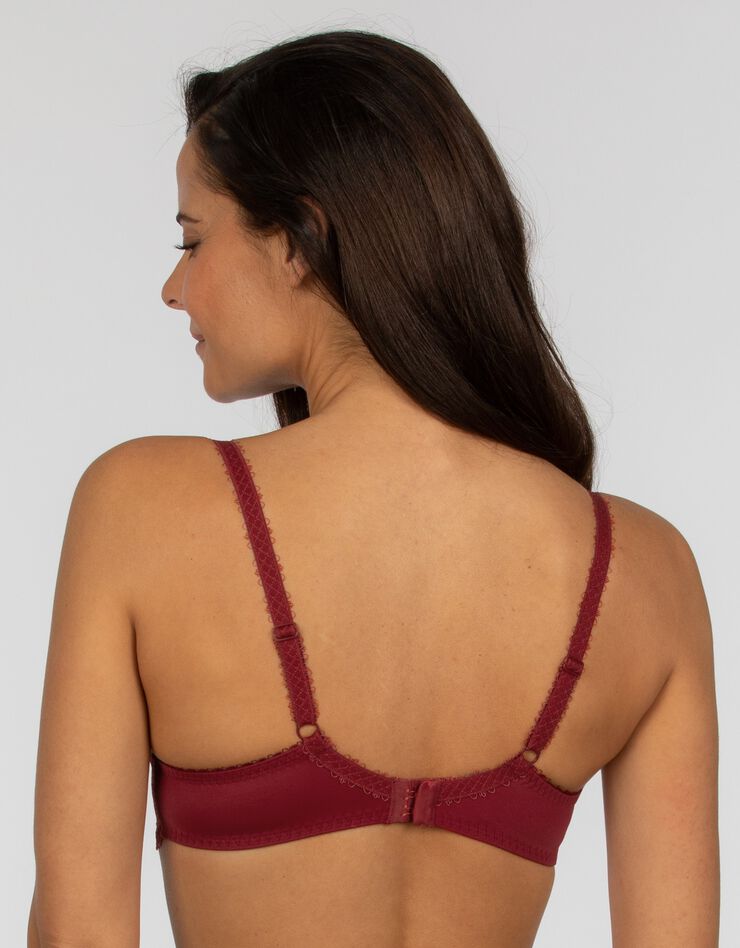 Soutien-gorge emboîtant dentelle "Flower élégance" - avec armatures (bordeaux) Soutien-gorge emboîtant dentelle "Flower élégance" - avec armatures (bordeaux)