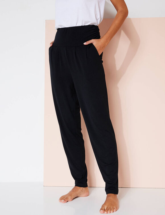 Pantalon de yoga en maille, coupe ultra confort (noir)