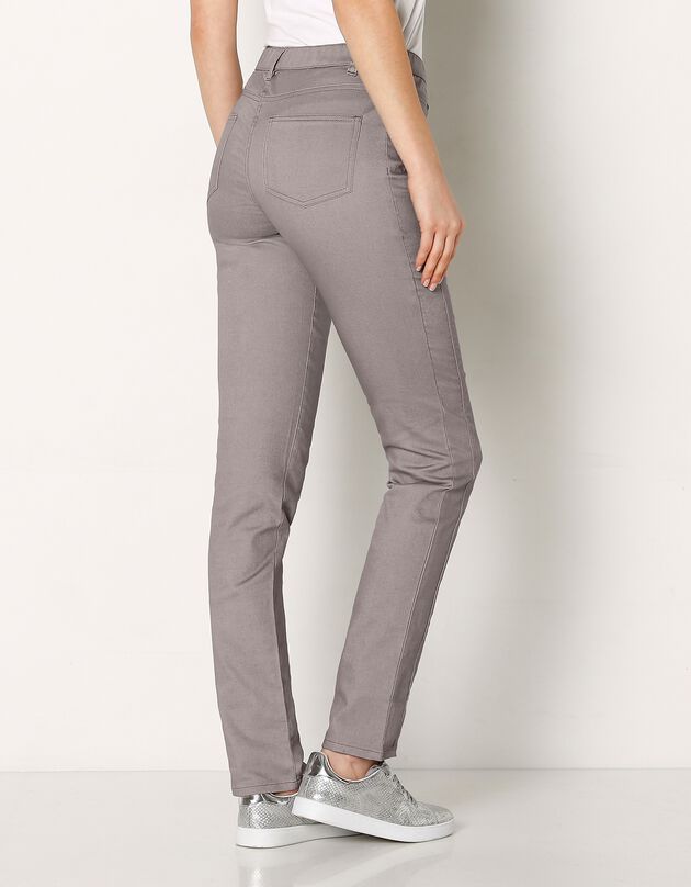 Pantalon stretch coutures affinantes (gris)