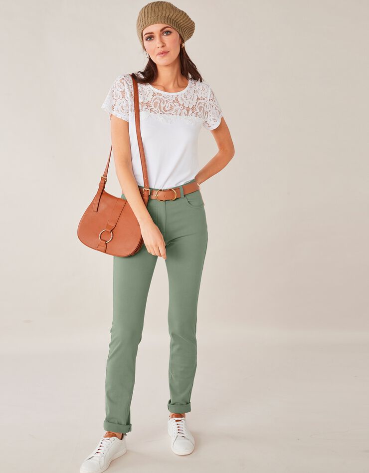 Pantalon droit stretch (vert grisé) Pantalon droit stretch (vert grisé)