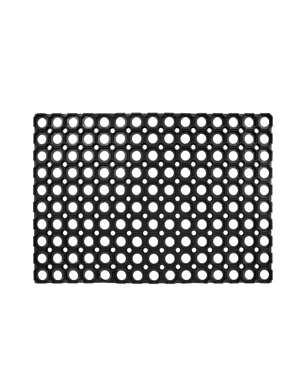 Tapis d'entrée grille gratte-pieds - rectangulaire (noir)