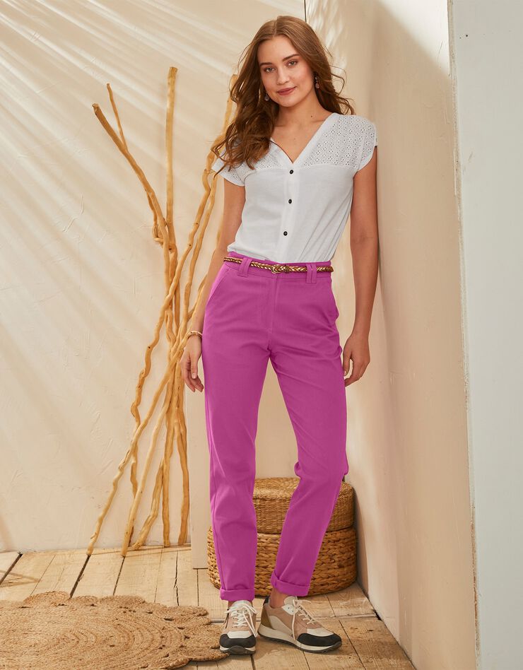 Pantalon chino stretch (rose indien) Pantalon chino stretch (rose indien)