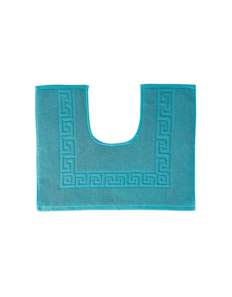 Tapis de bain éponge liteau motif frise grecque (émeraude)