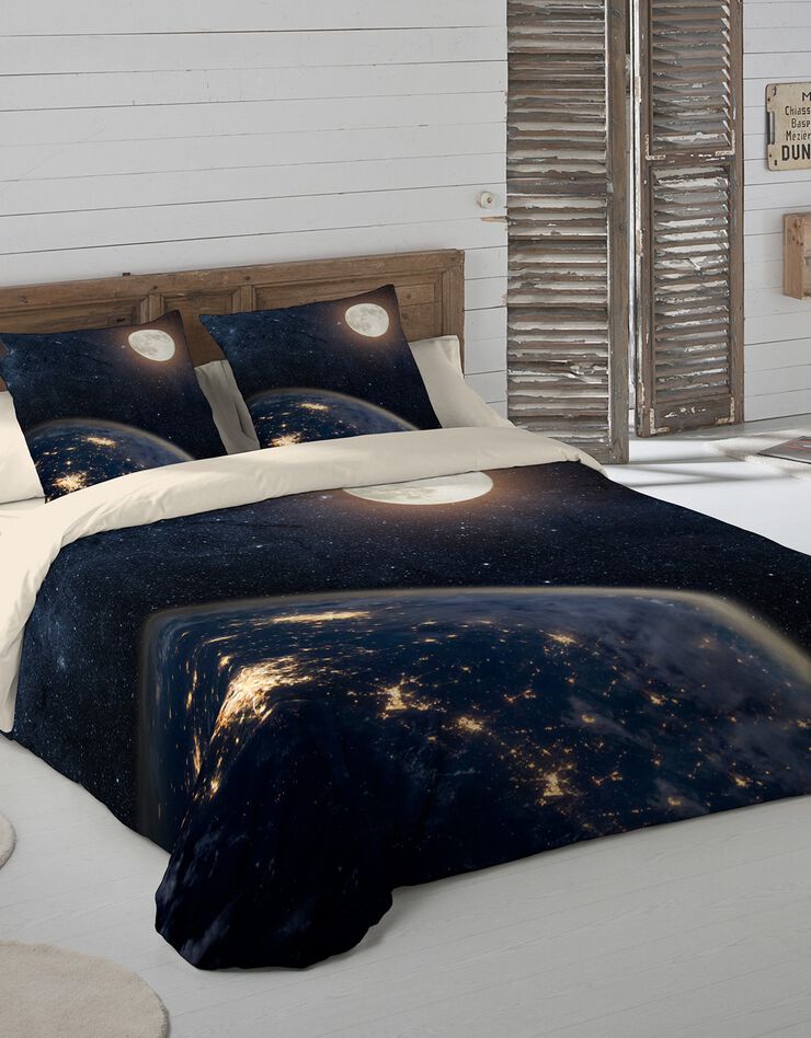 Linge de lit Univers coton (noir)