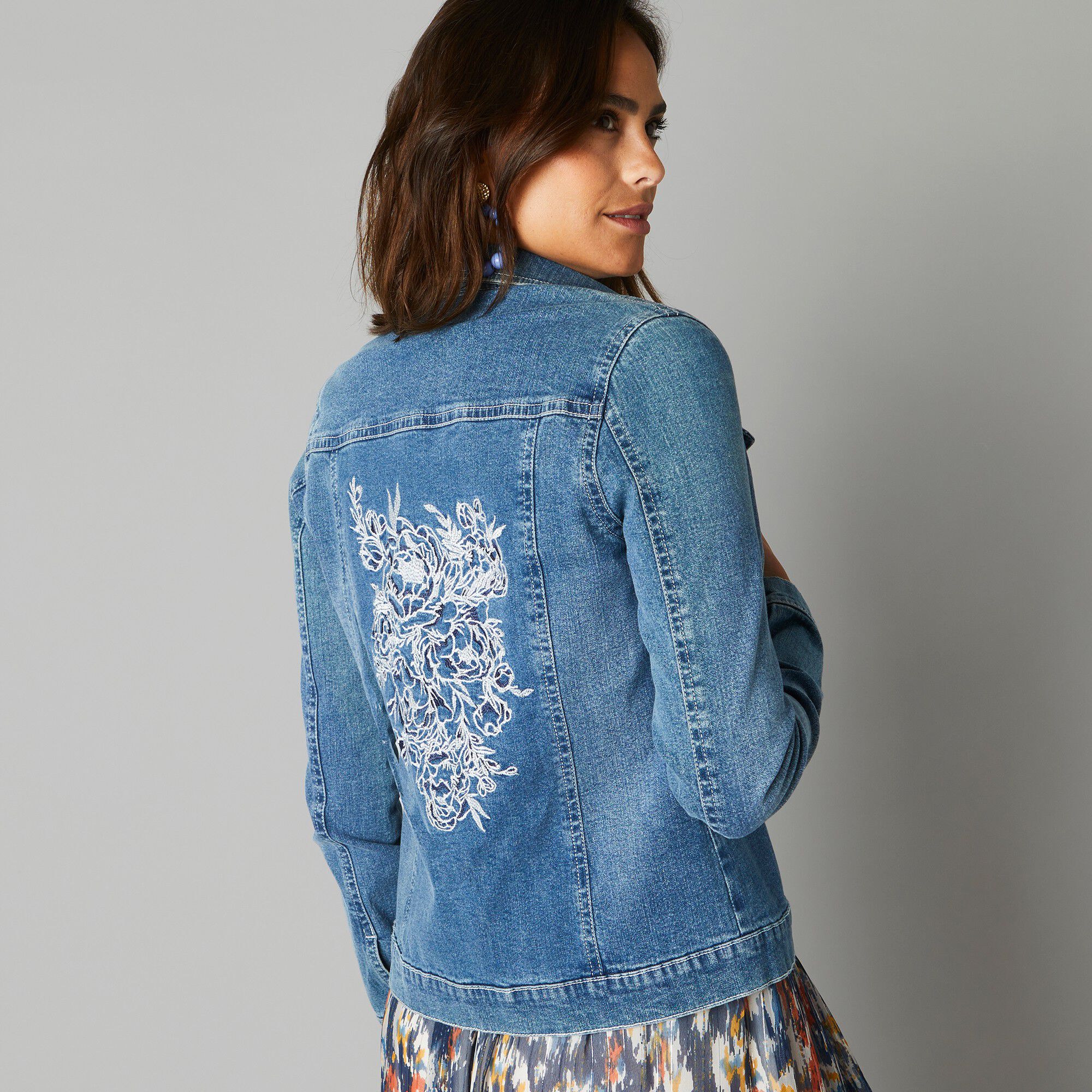 Veste en Jean Stretch Cloutée | Atlas For Men