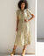 Robe longue en crépon, imprimée (beige / kaki)