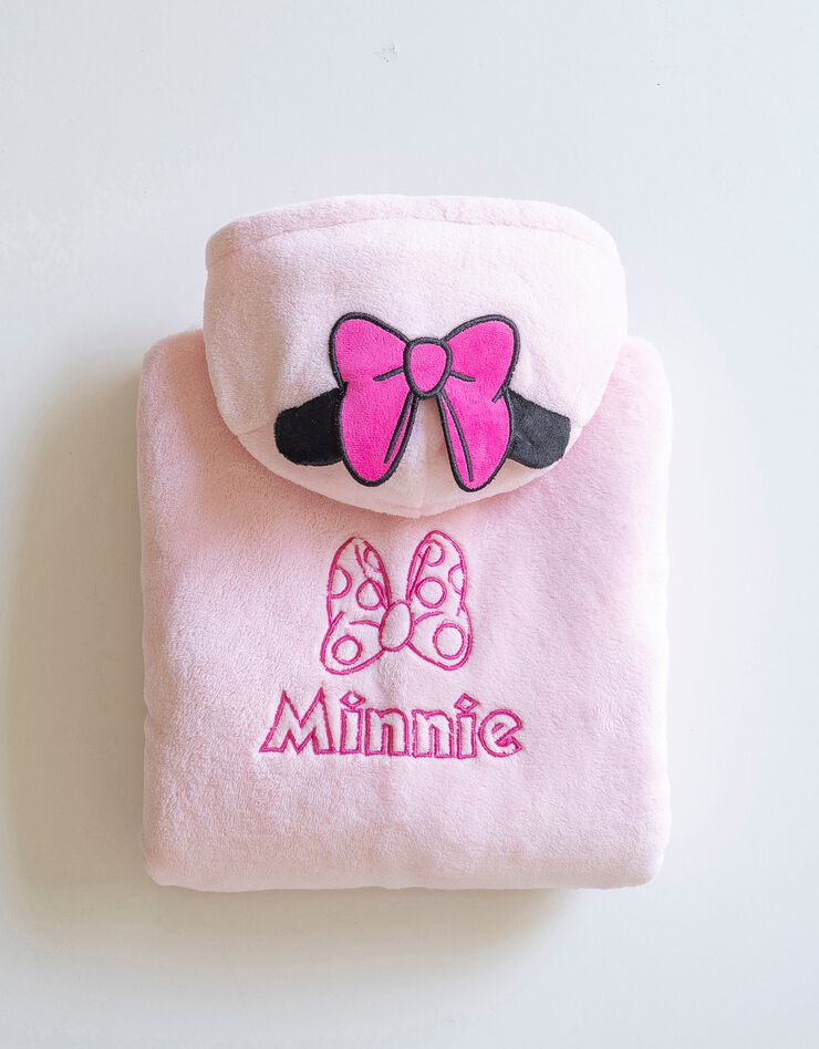Robe de chambre capuche enfant Minnie® personnalisable - polaire (rose)