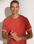 T-shirt uni maille piquée manches courtes (tomette)